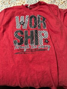 Tultex Red Crewneck Graphic Tee